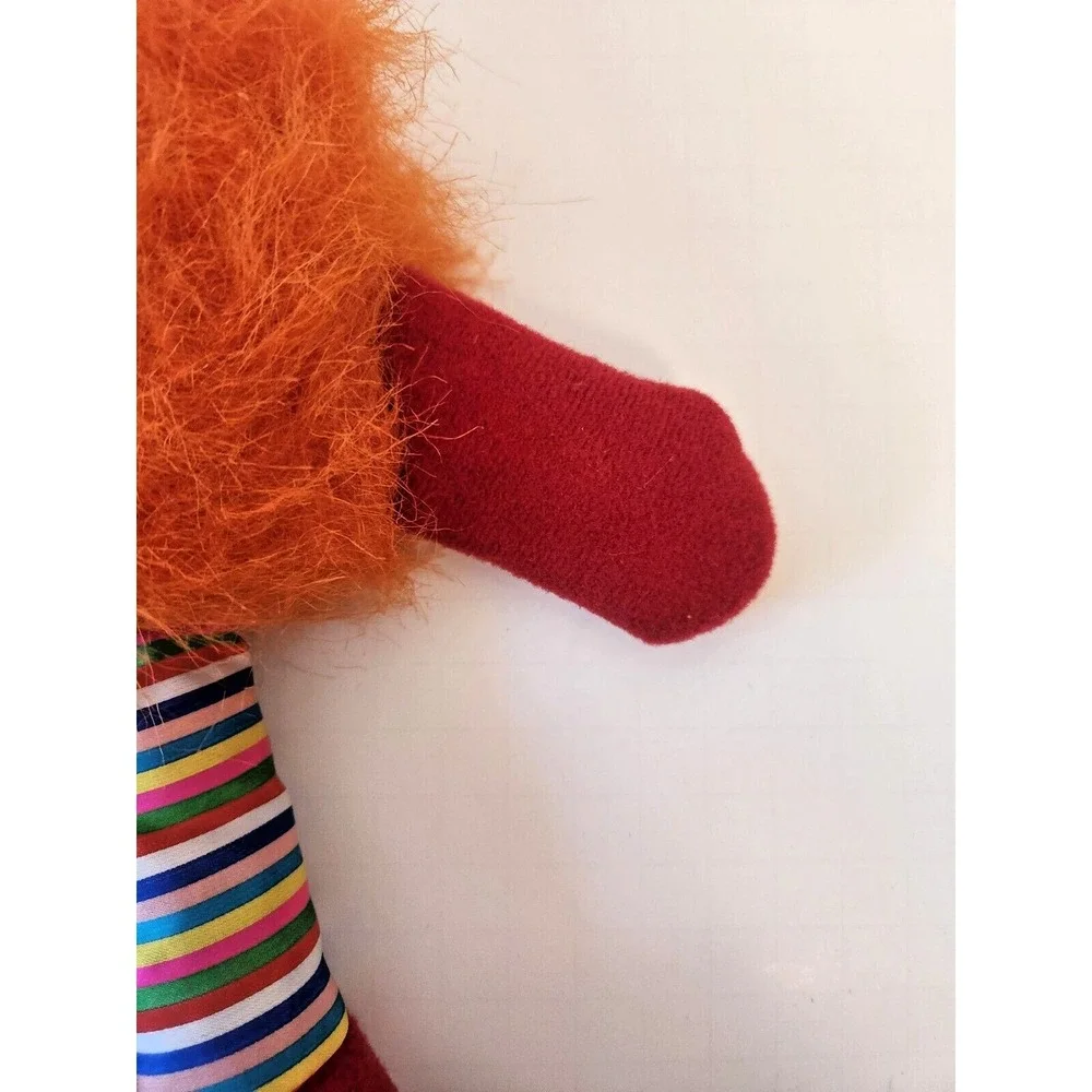 Vtg Wego Kissy Fuzzy Plush Furry Orange Sprite Doll 1982 Rubber Face Rainbow Leg